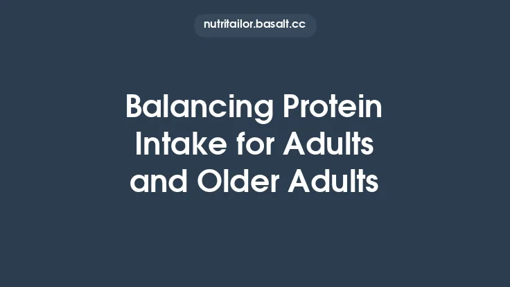 Balancing Protein Intake for Adults and Older Adults Thumbnail