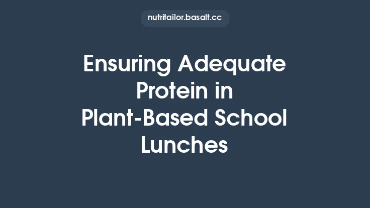Ensuring Adequate Protein in Plant‑Based School Lunches Thumbnail