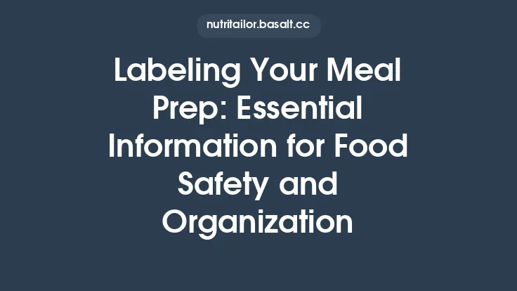 Labeling Your Meal Prep: Essential Information for Food Safety and Organization Thumbnail