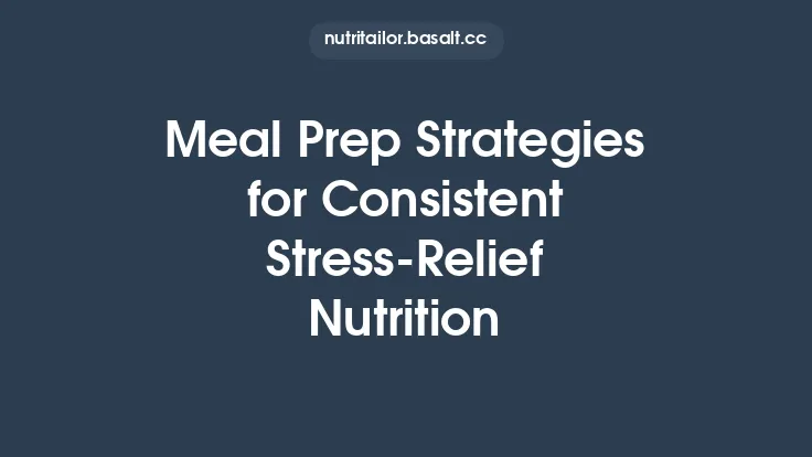 Meal Prep Strategies for Consistent Stress‑Relief Nutrition Thumbnail