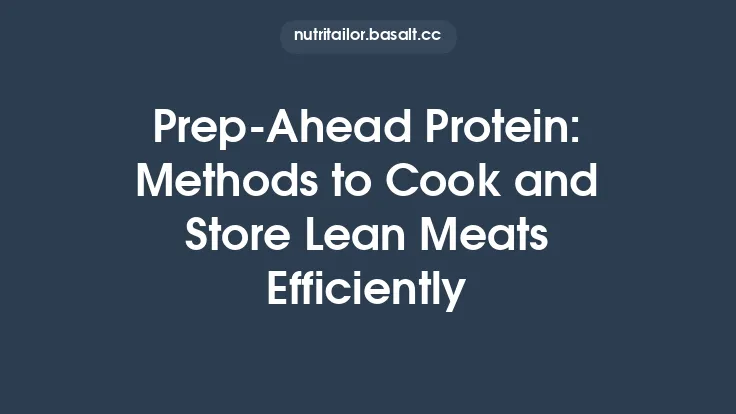 Prep‑Ahead Protein: Methods to Cook and Store Lean Meats Efficiently Thumbnail