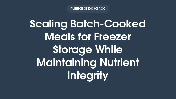 Scaling Batch‑Cooked Meals for Freezer Storage While Maintaining Nutrient Integrity Thumbnail