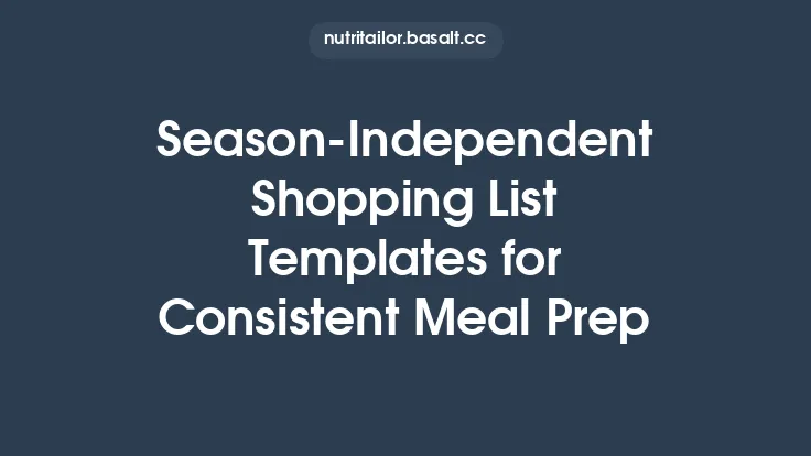 Season‑Independent Shopping List Templates for Consistent Meal Prep Thumbnail